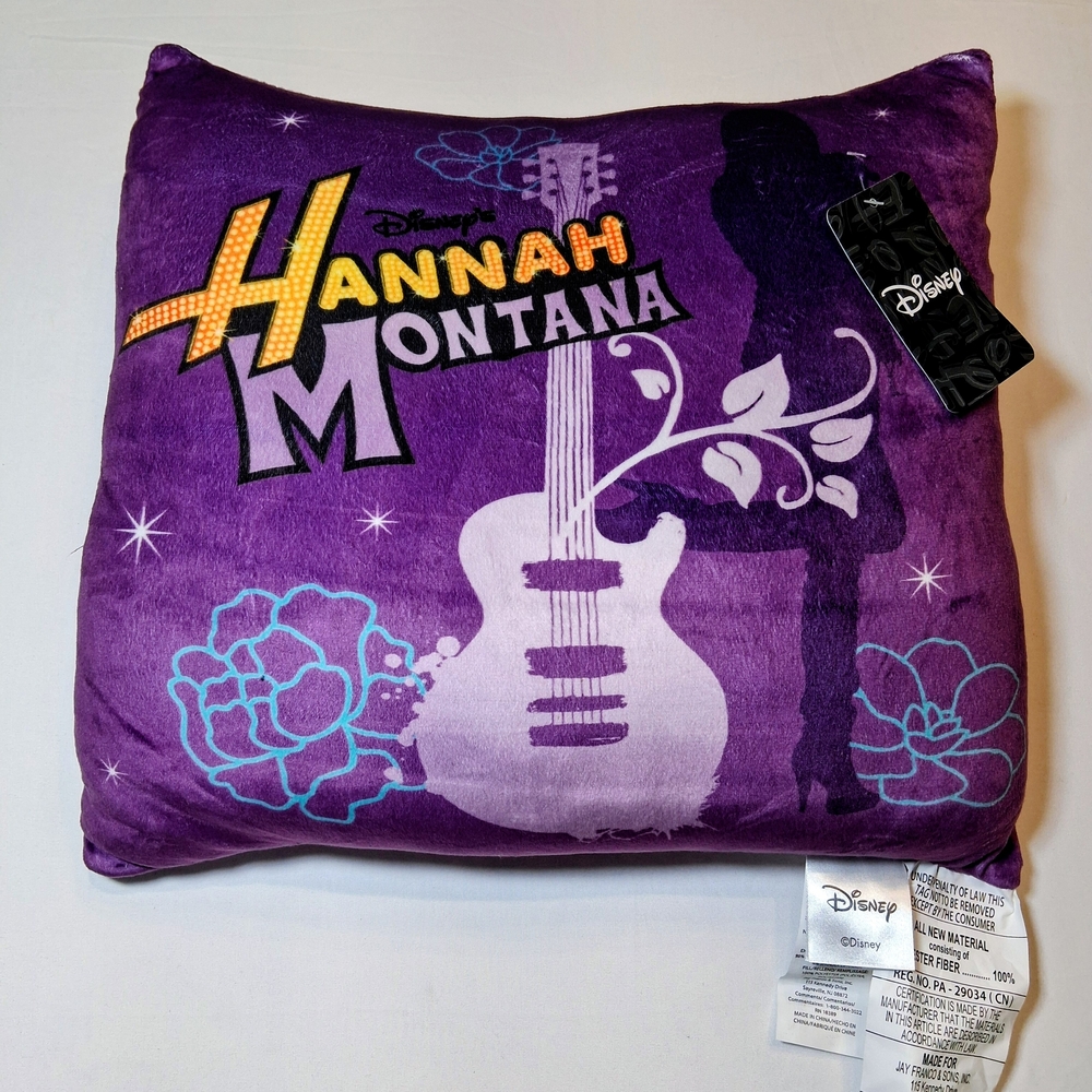 Disney Purple Plush Pillow with Black Disney Tag